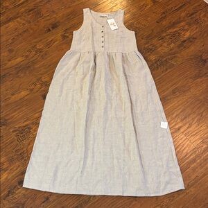 Nomad the Label French Linen dress maxi Tan Size US SMALL - NWT $179